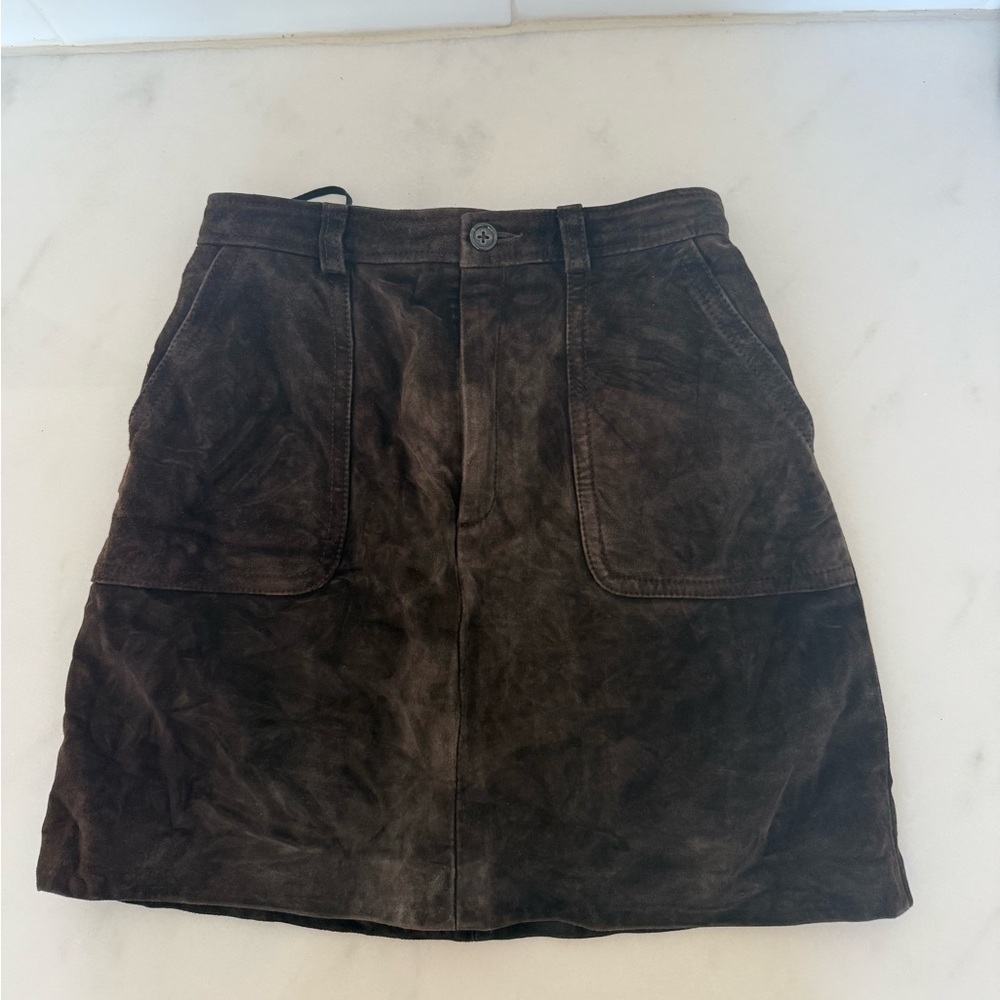 Banana Republic Dark Brown Sued Mini Skirt